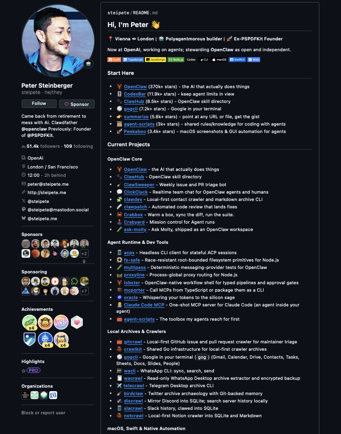 steipete on GitHub